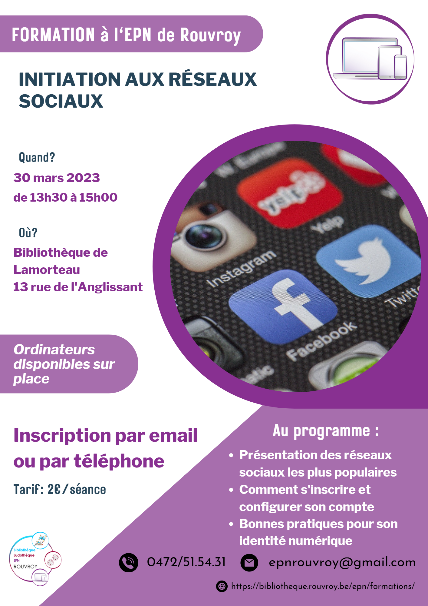 FORMATION EPN : Initiation aux réseaux sociaux – 30/03